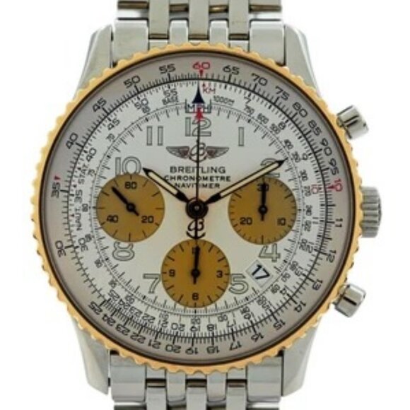 Breitling 42mm Men's Navitimer Two Tone Automatic Chrono Watch B+P! Ref: D23322! - Picture 3 of 10